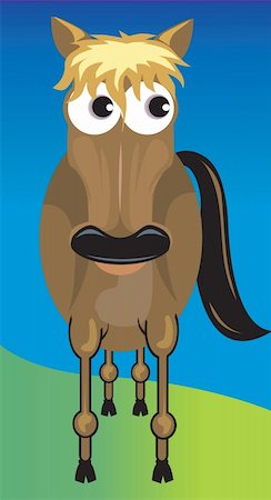 Illustration of a horse standing alone Stock Photo - Budget Royalty-Free & Subscription, Code: 400-04509972