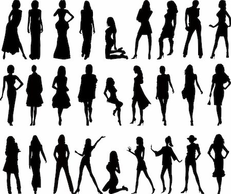 fun plant clip art - Fashion girls  vector silhouettes Stock Photo - Budget Royalty-Free & Subscription, Code: 400-04500050