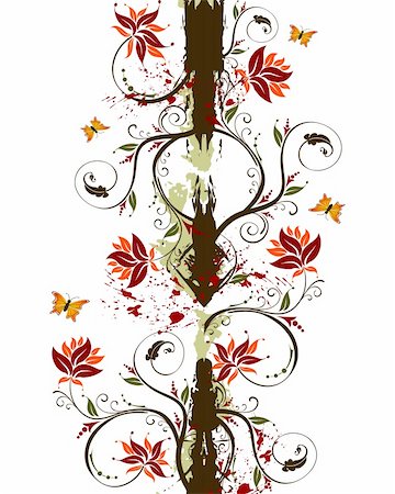 simsearch:400-04459878,k - Grunge paint flower background with butterfly, element for design, vector illustration Foto de stock - Super Valor sin royalties y Suscripción, Código: 400-04500345