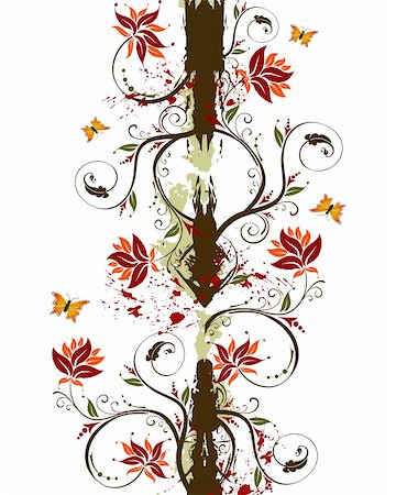 simsearch:400-04687812,k - Grunge paint flower background with butterfly, element for design, vector illustration Foto de stock - Super Valor sin royalties y Suscripción, Código: 400-04500345