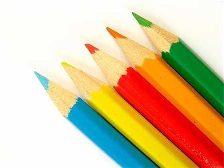 some colored pencils on a white background Photographie de stock - Aubaine LD & Abonnement, Code: 400-04500509