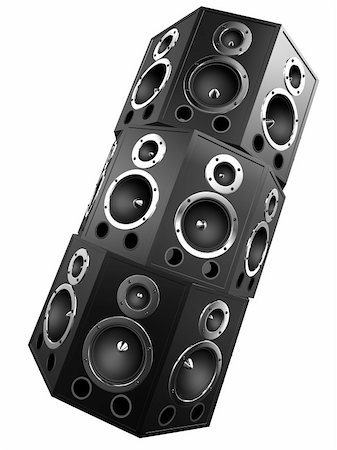 simsearch:400-03961646,k - 3d rendered illustration from a tower of big black speaker Photographie de stock - Aubaine LD & Abonnement, Code: 400-04500631