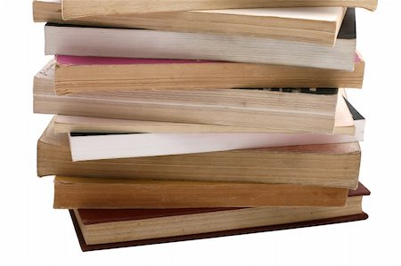 simsearch:400-04303759,k - stack of old books isolated on white Stockbilder - Microstock & Abonnement, Bildnummer: 400-04501511