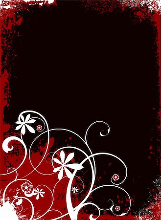 faded splatter background - Black and red grunge inspired floral background with room for your own text Stock Photo - Budget Royalty-Free & Subscription, Code: 400-04501724