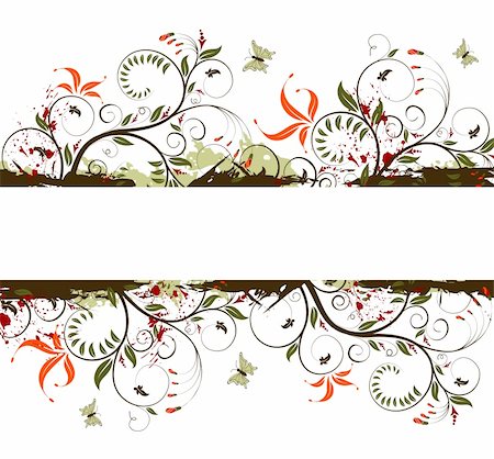 simsearch:400-04459878,k - Grunge paint flower background with butterfly, element for design, vector illustration Foto de stock - Super Valor sin royalties y Suscripción, Código: 400-04501979