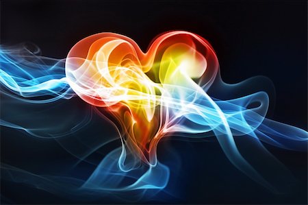 Heart-shaped lightning photo effect, love or medical concept Stock Photo - Budget Royalty-Free & Subscription, Code: 400-04501982