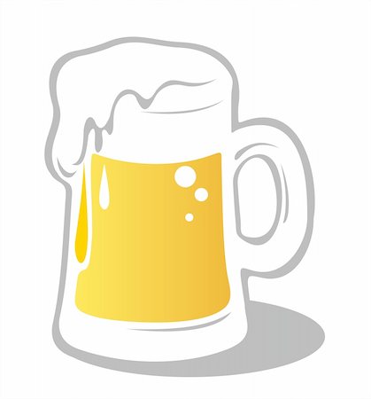 spilled alcoholic drink on bar - Ornate beer mug isolated on a white background. Digital illustration. Stock Photo - Budget Royalty-Free & Subscription, Code: 400-04502535