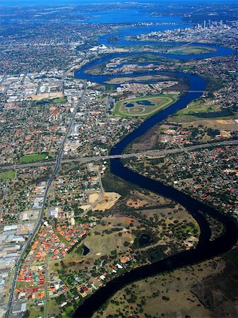 An aerial view of Swan River 2 Fotografie stock - Microstock e Abbonamento, Codice: 400-04502825