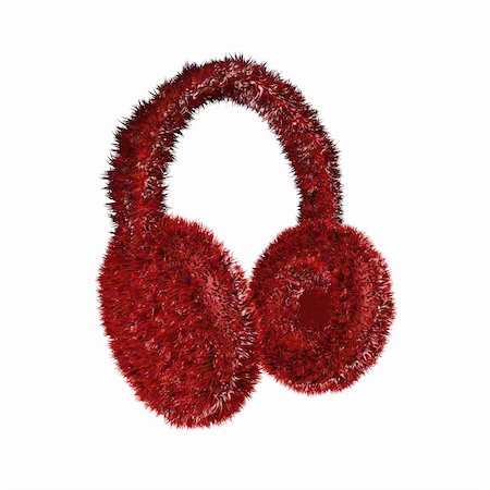 Red furry winter earmuffs Stock Photo - Budget Royalty-Free & Subscription, Code: 400-04502971