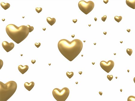simsearch:400-03954598,k - 3d rendered illustration of many different golden hearts Photographie de stock - Aubaine LD & Abonnement, Code: 400-04514034