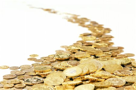 many of gold coins making curved path Stock Photo - Budget Royalty-Free & Subscription, Code: 400-04514204