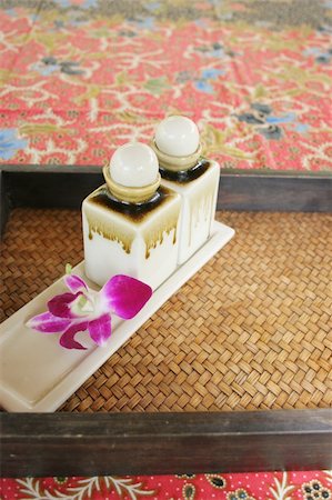 Massage products at a health and beauty spa in Thailand - travel and tourism. Foto de stock - Super Valor sin royalties y Suscripción, Código: 400-04514805