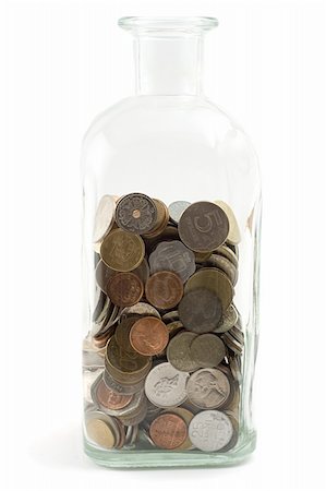 simsearch:400-04816321,k - jar filled with coins, shot on white Stock Photo - Budget Royalty-Free & Subscription, Code: 400-04514876