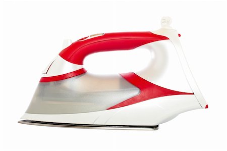 simsearch:400-04019890,k - Red electric iron isolated on white background Stock Photo - Budget Royalty-Free & Subscription, Code: 400-04515215