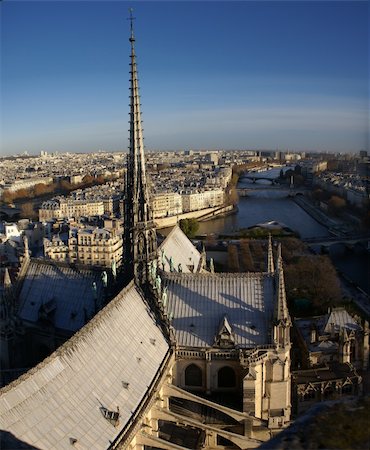 Notre Dame de Paris - panorama view from the top Stock Photo - Budget Royalty-Free & Subscription, Code: 400-04515256