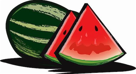 simsearch:400-04524035,k - Illustration of sliced watermelon and slices Foto de stock - Super Valor sin royalties y Suscripción, Código: 400-04515962