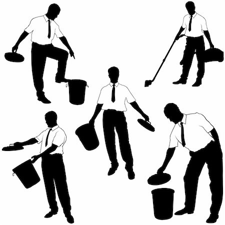 Business Silhouettes 28 - Move to trash - illustrations as vector. Stock Photo - Budget Royalty-Free & Subscription, Code: 400-04516390