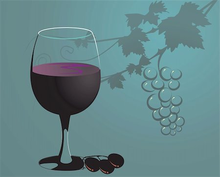 simsearch:400-04524035,k - Illustration of grape juice with grapes in glass Foto de stock - Super Valor sin royalties y Suscripción, Código: 400-04516570