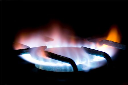 Natural gas burner with flame isolated on black background Stock Photo - Budget Royalty-Free & Subscription, Code: 400-04518167