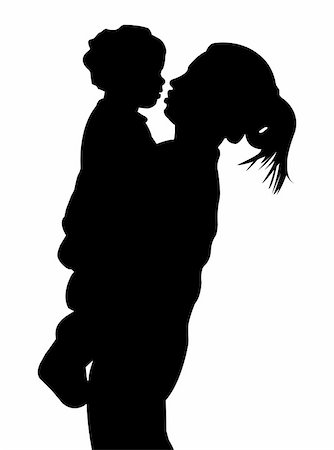 parent holding hands child silhouette - A mother holding her child. EPS file available. Stock Photo - Budget Royalty-Free & Subscription, Code: 400-04518493