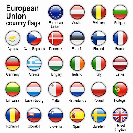 Flags of countries - members of European Union Stock Photo - Budget Royalty-Free & Subscription, Code: 400-04518772