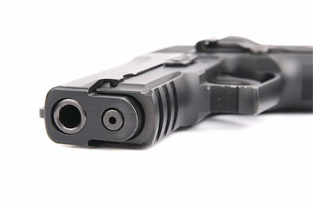 simsearch:400-04816325,k - one semiauto black gun isolated on white Stock Photo - Budget Royalty-Free & Subscription, Code: 400-04518867