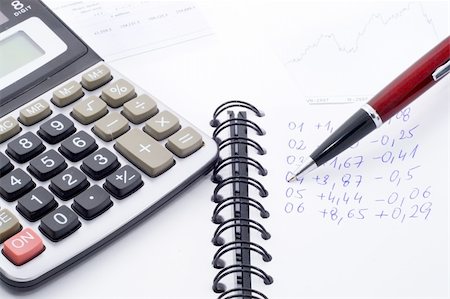 difficult financial calculations - economics background - close up Stock Photo - Budget Royalty-Free & Subscription, Code: 400-04519225