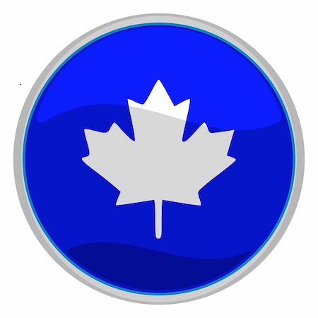 Vector illustration of a glossy icon of maple leaf Stock Photo - Budget Royalty-Free & Subscription, Code: 400-04519717