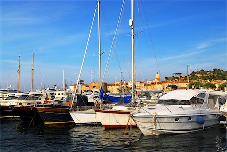 Luxury boats at the dock in St. Tropez in French Riviera Stock Photo - Budget Royalty-Free & Subscription, Code: 400-04519805