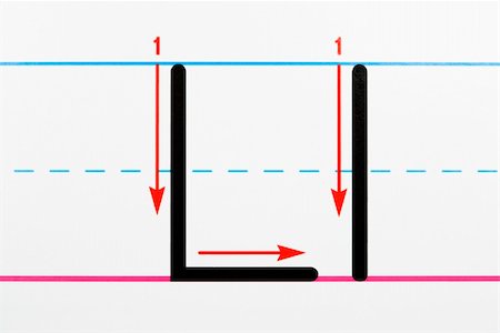 Close up of letter L handwriting practice page. Photographie de stock - Aubaine LD & Abonnement, Code: 400-04510145