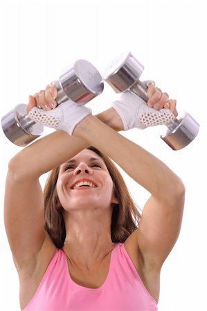 simsearch:400-04366347,k - Happy girl lifting weights Foto de stock - Super Valor sin royalties y Suscripción, Código: 400-04510451