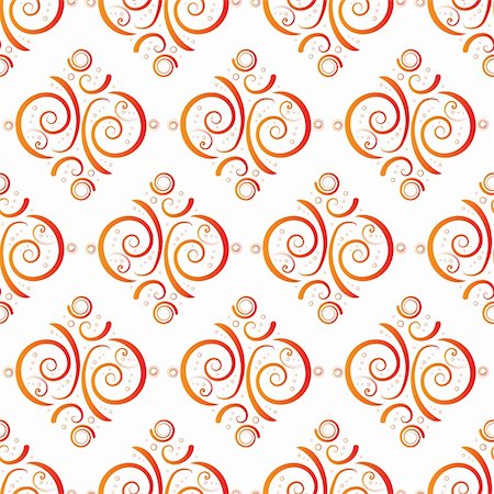 simsearch:400-07746428,k - floral seamless repeat tile pattern in orange and red Foto de stock - Super Valor sin royalties y Suscripción, Código: 400-04510655