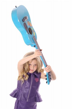 simsearch:400-04344925,k - rockstar child smashing her guitar peek Stock Photo - Budget Royalty-Free & Subscription, Code: 400-04510902