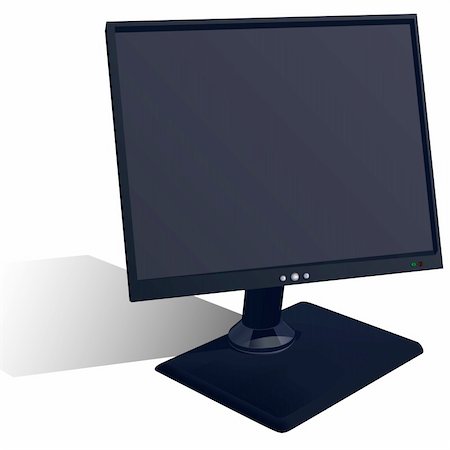 LCD monitor - colored illustration as detailed vector Stock Photo - Budget Royalty-Free & Subscription, Code: 400-04511136