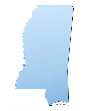 simsearch:400-04511519,k - Mississippi(USA) map filled with light blue gradient. High resolution. Mercator projection. Foto de stock - Super Valor sin royalties y Suscripción, Código: 400-04511518