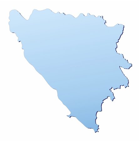 simsearch:400-04511519,k - Bosnia and Herzegovina map filled with light blue gradient. High resolution. Mercator projection. Foto de stock - Super Valor sin royalties y Suscripción, Código: 400-04511520