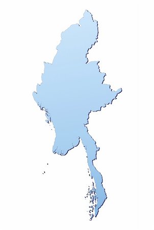 simsearch:400-04511519,k - Burma map filled with light blue gradient. High resolution. Mercator projection. Foto de stock - Super Valor sin royalties y Suscripción, Código: 400-04511522