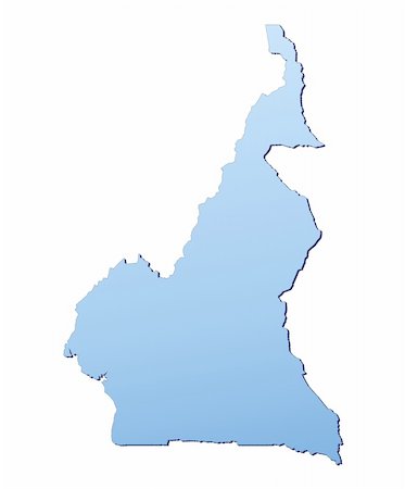 simsearch:400-04511519,k - Cameroon map filled with light blue gradient. High resolution. Mercator projection. Foto de stock - Royalty-Free Super Valor e Assinatura, Número: 400-04511535