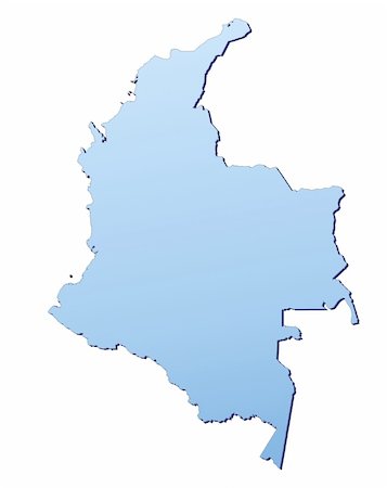 simsearch:400-04511519,k - Colombia map filled with light blue gradient. High resolution. Mercator projection. Foto de stock - Super Valor sin royalties y Suscripción, Código: 400-04511536