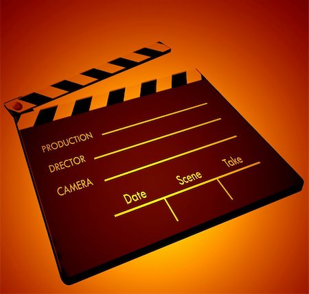film clapper in red light Stock Photo - Budget Royalty-Free & Subscription, Code: 400-04511763