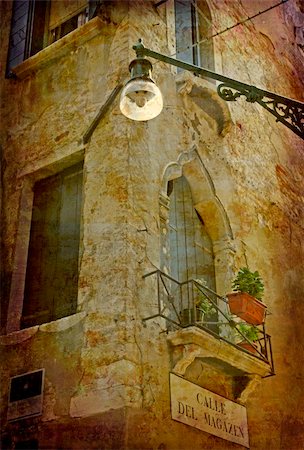 simsearch:400-04512320,k - Artistic work of my own in retro style - Postcard from Italy. - Urban decay - Venice. Fotografie stock - Microstock e Abbonamento, Codice: 400-04512237
