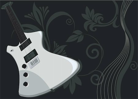 simsearch:614-01433957,k - Illustration of a guitar in floral background Stock Photo - Budget Royalty-Free & Subscription, Code: 400-04512268