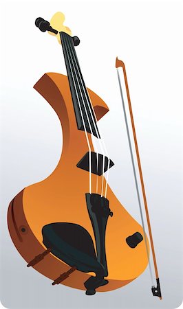 simsearch:614-01433957,k - Illustration of a  violin with bow Stock Photo - Budget Royalty-Free & Subscription, Code: 400-04512270