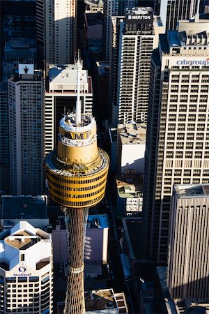 sydney tower - Aerial view of AMP Tower in Sydney, Australia. Stock Photo - Budget Royalty-Free & Subscription, Code: 400-04512393