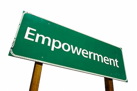 simsearch:400-04628504,k - Empowerment  - Road Sign Isolated on white background. Includes Clipping Path. Foto de stock - Royalty-Free Super Valor e Assinatura, Número: 400-04512480