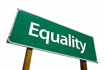 simsearch:400-04628504,k - Equality - Road Sign Isolated on white background. Includes Clipping Path. Foto de stock - Royalty-Free Super Valor e Assinatura, Número: 400-04512483