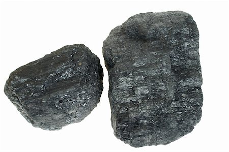 Pieces of coal  isolated on white background Stock Photo - Budget Royalty-Free & Subscription, Code: 400-04512683