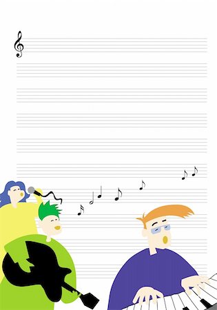 piano playing and singer - a design for a flyer, related music, singing, playing piano, playing guitar, Foto de stock - Super Valor sin royalties y Suscripción, Código: 400-04512840