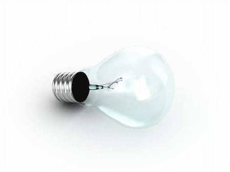 3d scene of the light bulb on white background Photographie de stock - Aubaine LD & Abonnement, Code: 400-04512985