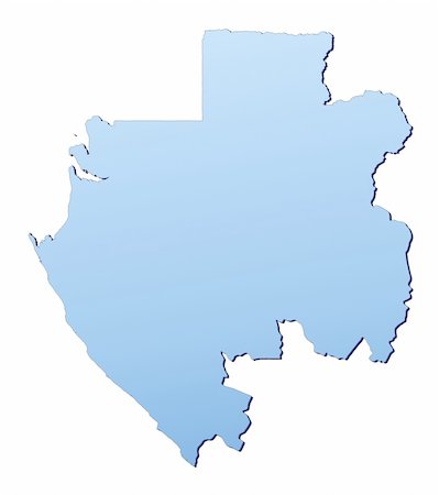 Gabon map filled with light blue gradient. High resolution. Mercator projection. Stock Photo - Budget Royalty-Free & Subscription, Code: 400-04513003